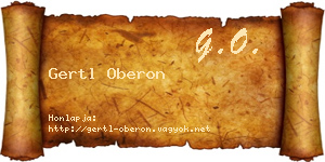 Gertl Oberon névjegykártya